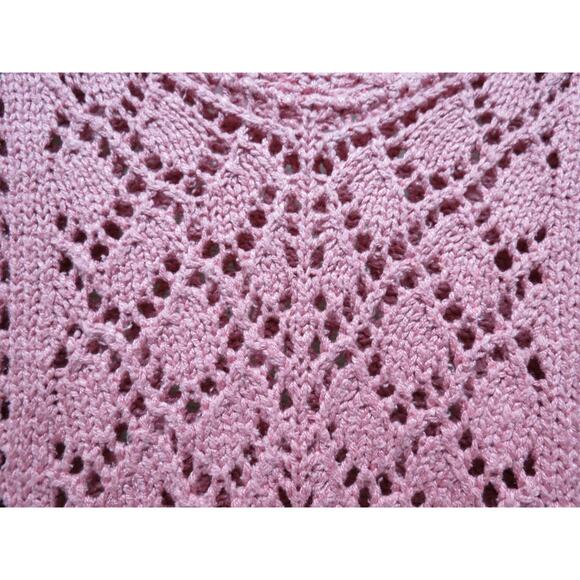 Sostanza Size Large 80% Silk Pink V-Neck Sweater - Picture 3 of 9